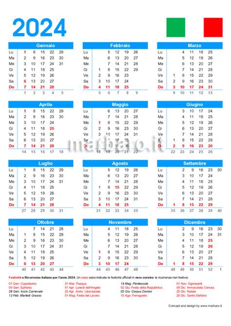 Calendario Italiano In Pdf Stampabile