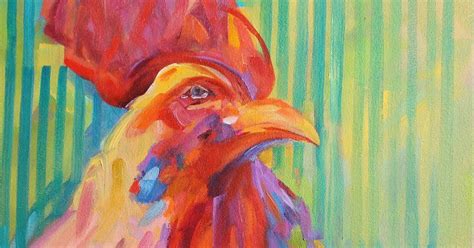 Daily Painters Abstract Gallery Kaleidoscope Rooster By Kay Wyne