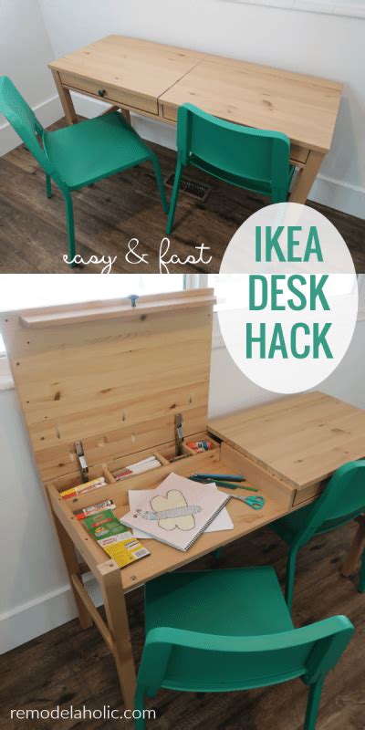 Diy Ikea Hemnes Desk Hack Into Double Duty Shared Kids Desk With Hidden