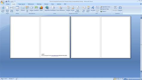 Create a document and insert header and footer page title. Folded Greeting Card Template Microsoft Word - Cards ...