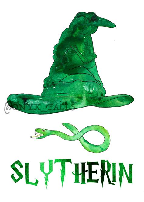 Slytherin Sorting Hat Harry Potter Art Print Harry Potter Etsy