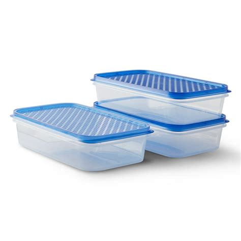 Mainstays 6 Cup Food Storage Container With Lid 3 Pack 6 Pieces