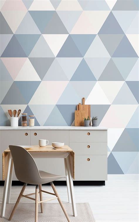 Pastel Geometric Triangle Pattern Wallpaper Mural Hovia Uk Bedroom