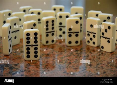 Picture Of Dominoes Double Six Dominoes Game Domino Stock Photo Alamy