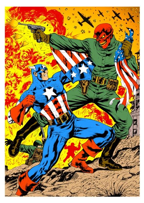 Captain America Vs Red Skull In David Davids Collection Of Comics