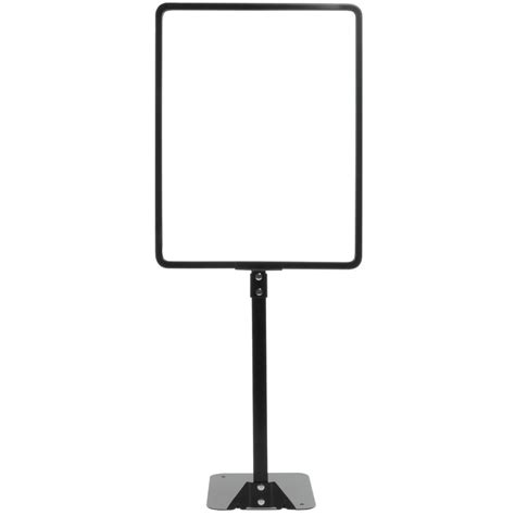 Vertical Matte Black Metal Sign Frame Flat Base Adjustable Stem 8 12