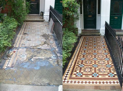 Beforeafter Image Of Victorian Tiled Path With Images Front Path