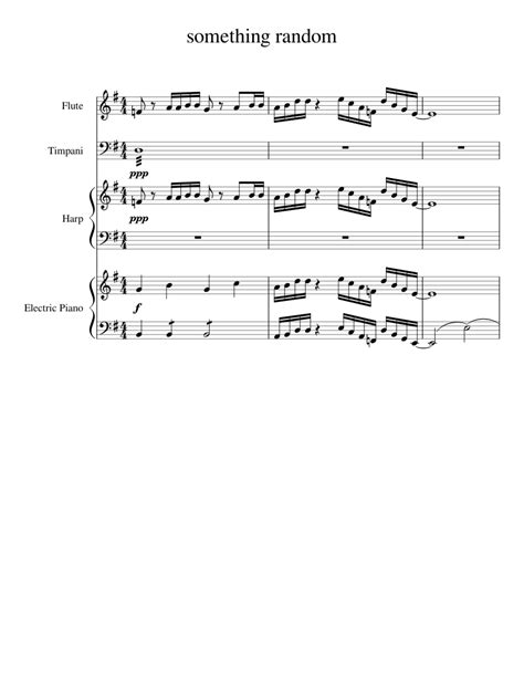 Something Random Sheet Music For Flute Piano Timpani Harp Download