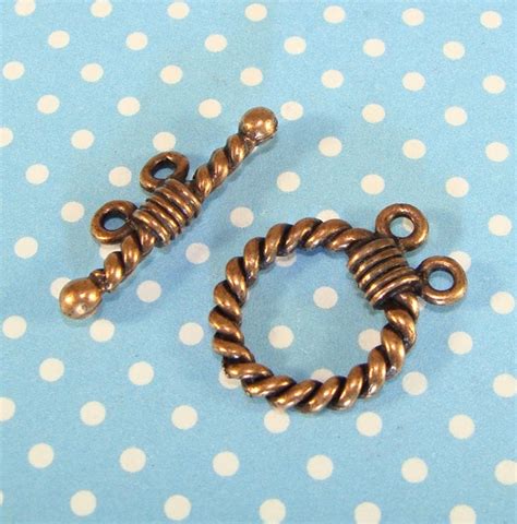 3 Rope Toggle Sets 2 Strand Clasp Copper Plated Pewter Usa Etsy