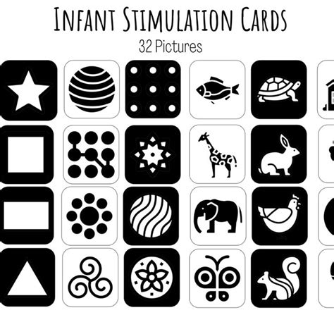 Free Printable Black And White Baby Visual Cards
