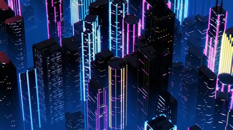 Hd Wallpaper Night Music The City Neon Background Synth