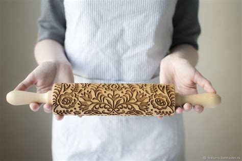 Ornament Embossing Rolling Pin Laser Engraved Rolling Pin Texturra