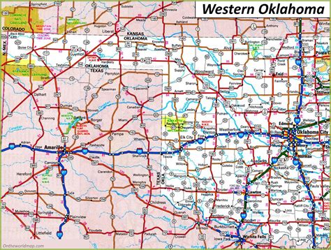 Map Of Western Oklahoma