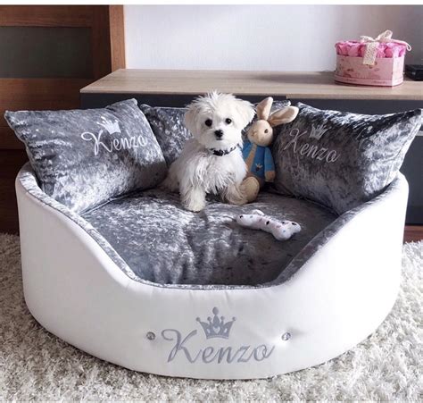 Luxury Personalised Dog Bed Set Available In Any Size Unique Dog Beds