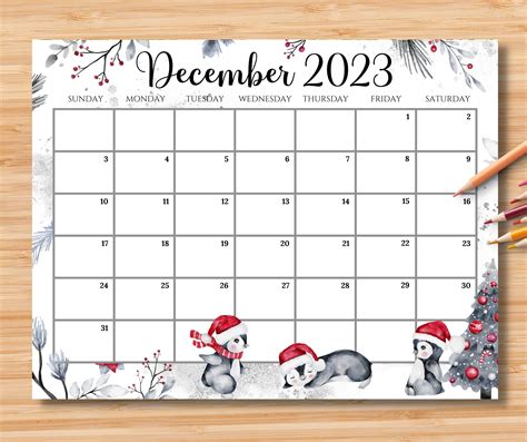 December Calendar, Kids Calendar, 2021 Calendar, Christmas Planner