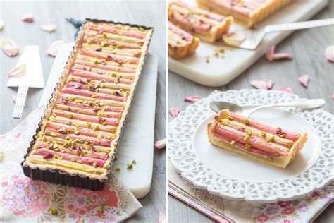 Voici une nouvelle recette de tarte pomme rhubarbe originale comme je les aime. Tarte à la Rhubarbe, Rose & Pistaches - Recette de dessert ...