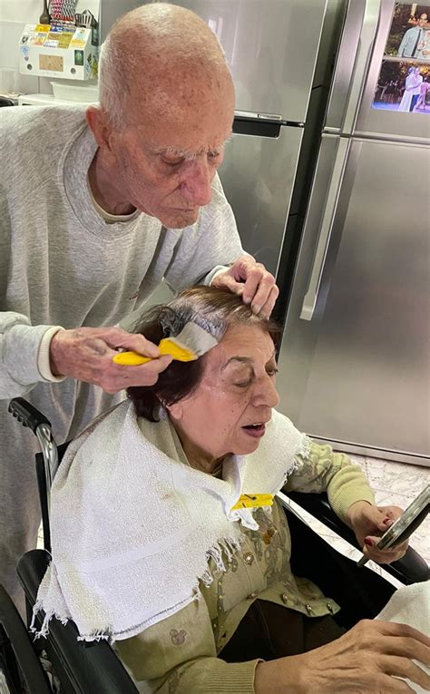 92 Year Old Man Sweetly Colors His Wifes Hair Amid Social Distancing