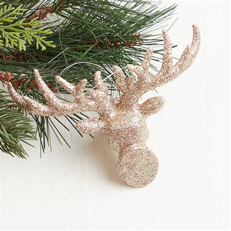 Champagne Glitter Reindeer Ornaments Christmas Ornaments Christmas And Winter Holiday