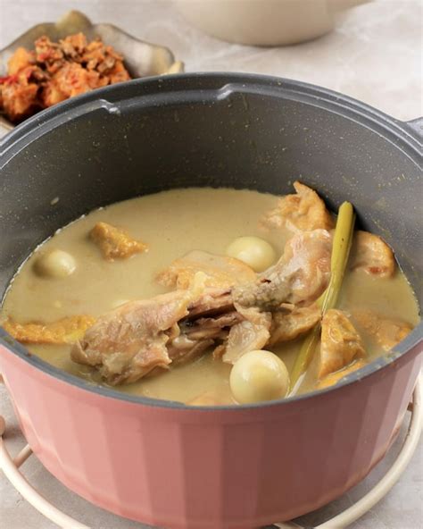 Premium Photo Fresh Cooked Opor Ayam Indonesian Yellow Chicken Curry