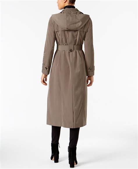 London Fog Hooded Belted Maxi Trench Coat Macy S