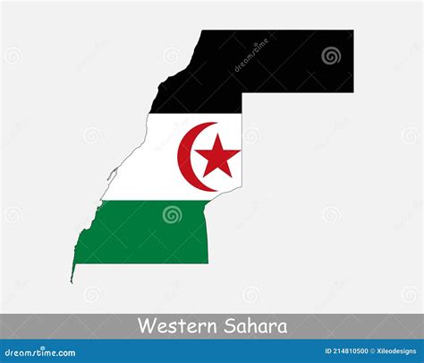Western Sahara Flag Map Map Of Western Sahara With National Flag