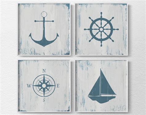 Nautical Decor, Nautical Nursery, Nautical Wall Art, Rustic Nautical Print, Beach House Art ...
