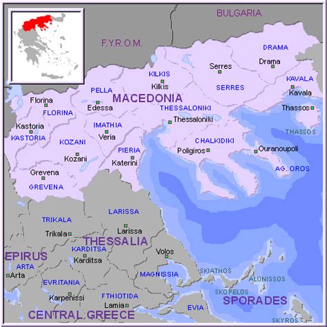 Macedonia Map Greece Detailed Map Of Macedonia