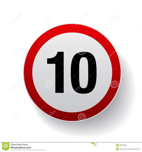 Speed Sign Number Ten Button Stock Vector Illustration Of Agency