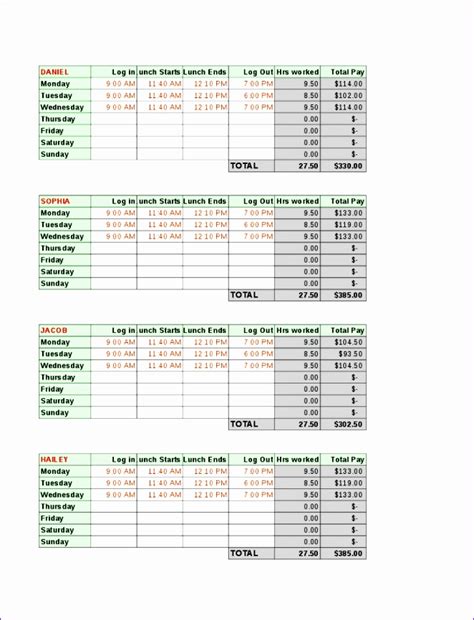 11 Excel Timesheets Template Excel Templates