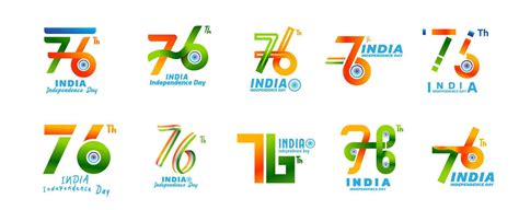 76 Th Logo Independence Day Of India 15 Th August Sticker Set