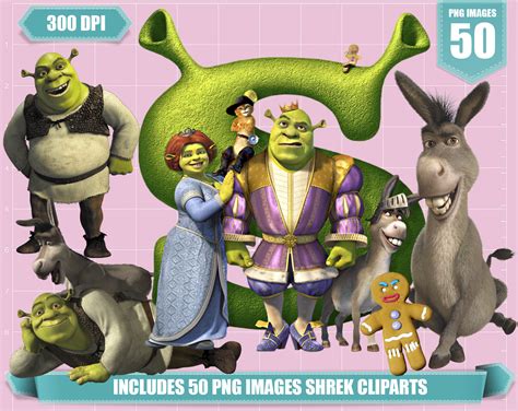 Shrek Clipart 50 Png Images Printable Disney Shrek Png Etsy