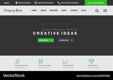 Ui Design Website Template For Business Royalty Free Vector