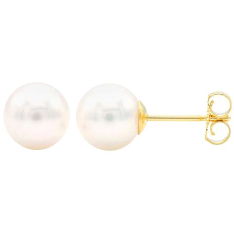 Karat Yellow Gold Cultured Mabe Pearl Stud Earrings For Sale At Stdibs