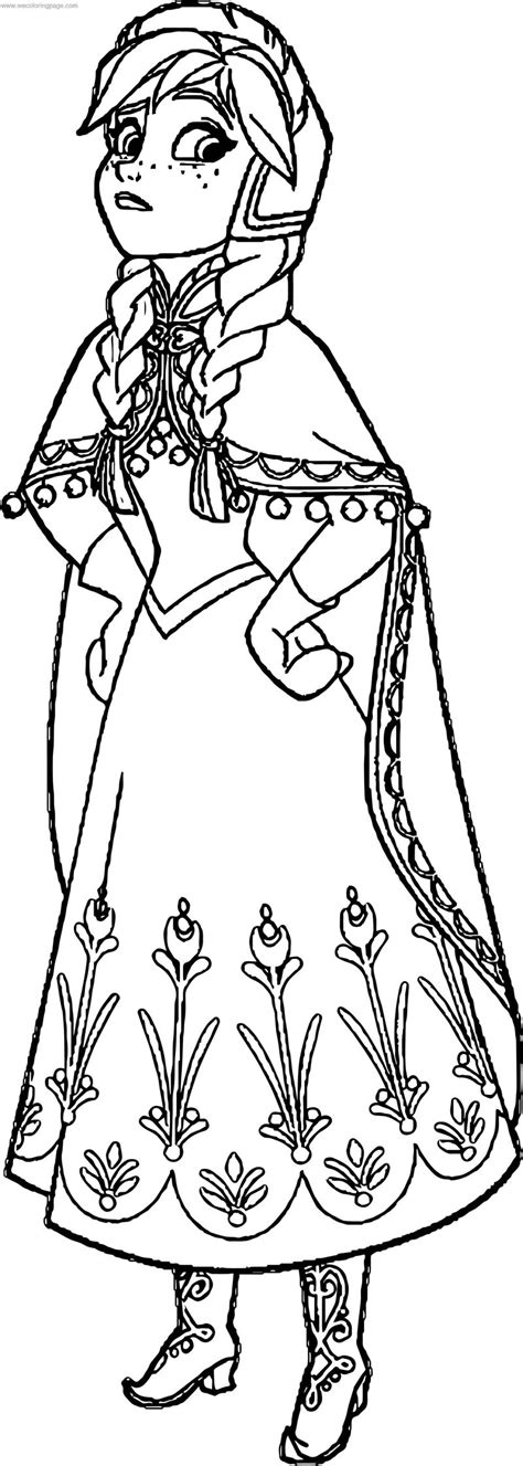 Birthday party activity, home etsy instant download. Frozen Anna Coloring Page - Coloring Sheets