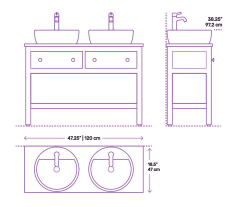 Even a small bathroom can accommodate a double sinks if two basins are truly important to you; Bathroom Vanity Cabinet Dimensions - HOME DECOR GUIDE