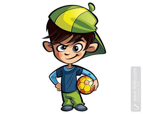 A Boy In A Green Hat Holding A Soccer Ball
