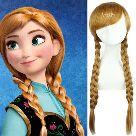 Long Wave Red Hairpiece For Mermaid Anime Cosplay For Frozen Double Braid For Anna Vestidos