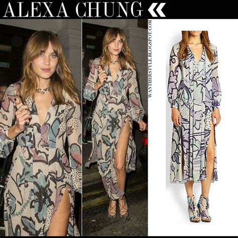 What She Wore Alexa Chung In Floral Silk Maxi Dress In London On August 16 ~ I Want Her Style