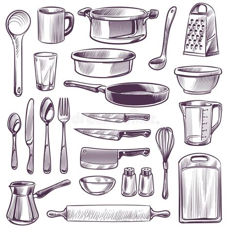 Kitchen Tools And Utensils Drawing