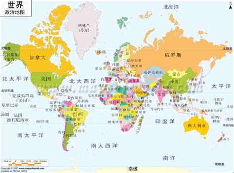 世界地图 世界各国的详细地图