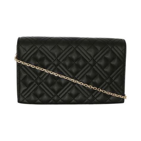 Love Moschino Womens Bottle Black Quilted Crossbody Bag Hurley