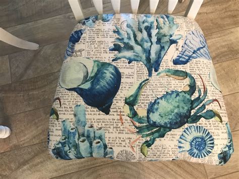 Reupholstered Dining Chair Coastal Fabric Reupholster Chair Dining