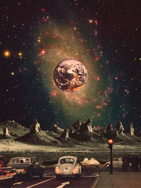 Planet B Trippy Space Space Art Retro Futurism