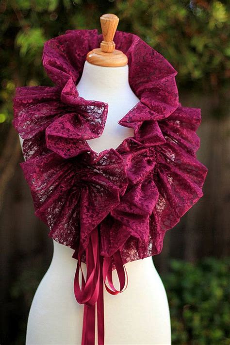 Burgundy Lace Collar Fashion Neck Ruff For Burlesque Or Etsy In 2020