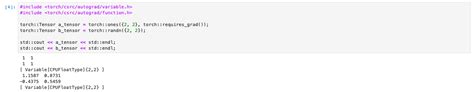 My wild guess is, that it has to do. Setting up Jupyter Notebook (Xeus Cling) for Libtorch and ...