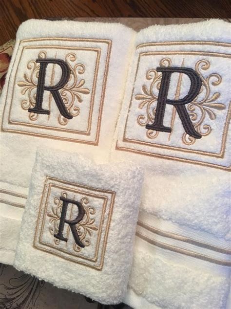 Monogrammed Luxury Bath Towel Set Hand Towels Wedding T Etsy In