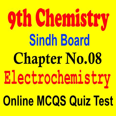 Th Chemistry Unit Electrochemistry Mcqs Sindh Board