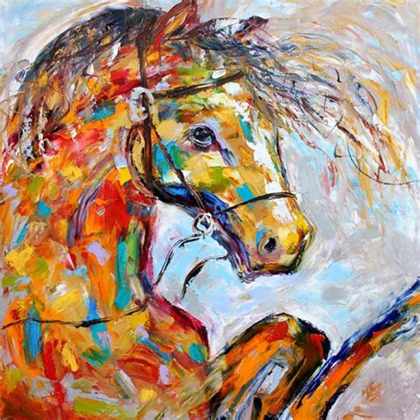 Professional Artist Hand Painted High Quality Modern Abstract Horse Oil