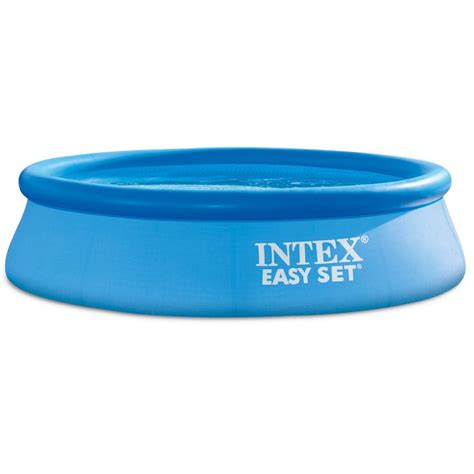 The Intex Easy Set Swimming Pool Is Blue