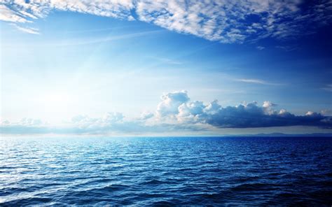 Beautiful Blue Sky Hd Landscape Sea Sunshine Wallpaper Waves Wallpapers Hd Desktop And